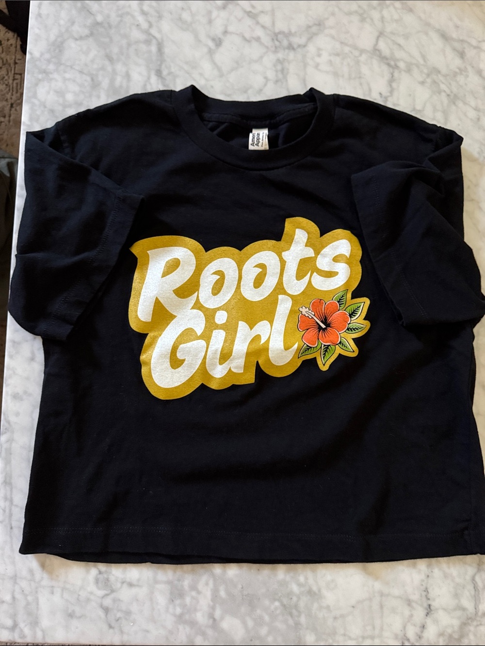 The Green reggae band Roots Girl Black crop top tee shirt 100% cotton small